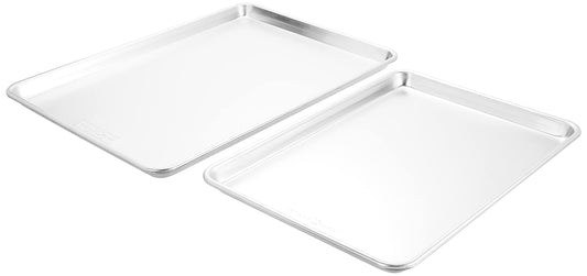 Nordic Ware Naturals Extra Large, 21 x 15 inch Baking Set - USA Made Aluminum Commercial Quality Pan for Baking or Roasting, Encapsulated Galvanized Steel Rim Prevents Warping, 2pk Big Sheet