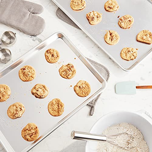 Nordic Ware Naturals Extra Large, 21 x 15 inch Baking Set - USA Made Aluminum Commercial Quality Pan for Baking or Roasting, Encapsulated Galvanized Steel Rim Prevents Warping, 2pk Big Sheet