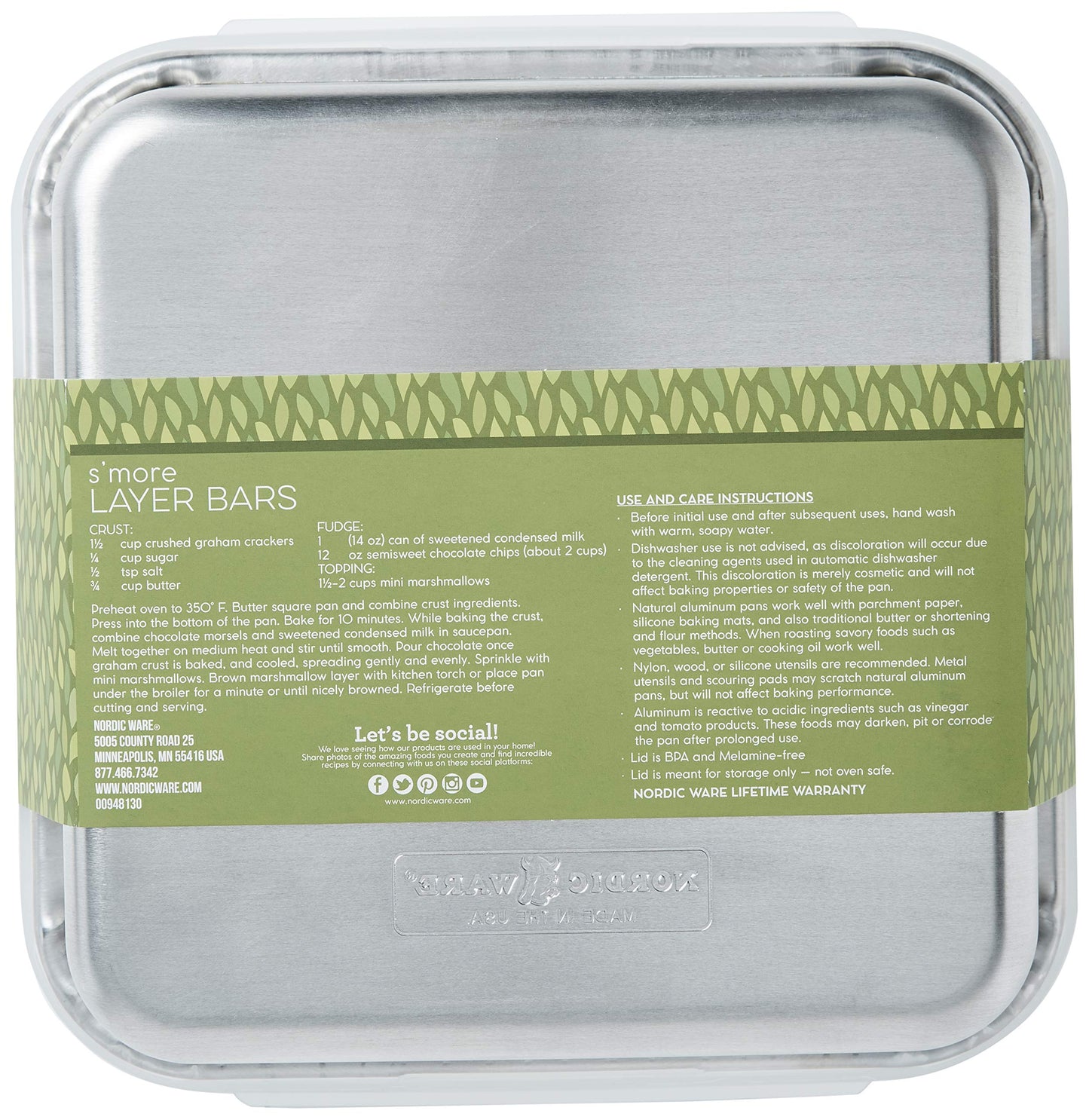 Nordic Ware Natural Aluminum Commercial Square Cake Pan, 9 x 9