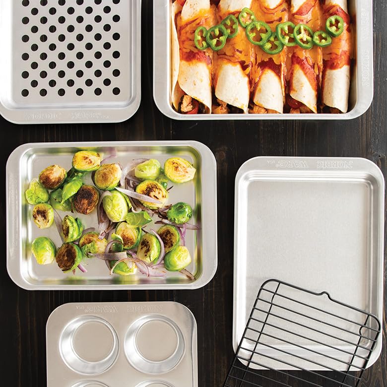 Nordic Ware Naturals Compact 5-Inch Pie Pan - Natural Uncoated Aluminum,Toaster Oven, Counter Ovens, Air Fryer and Broiler Safe, Personal Size