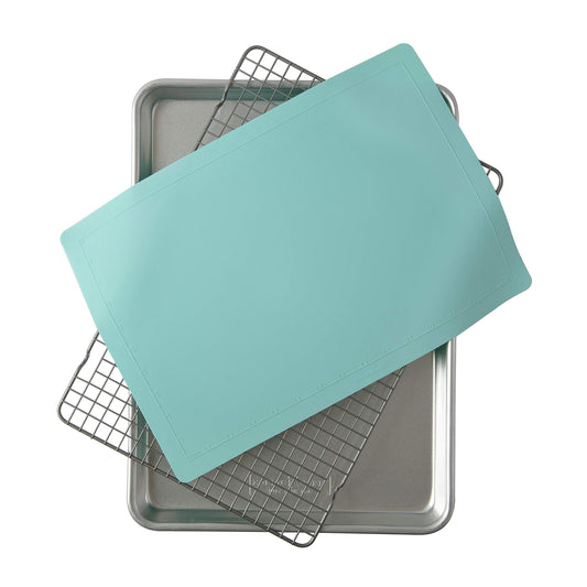 Nordic Ware Naturals Half Sheet Pan, Deluxe Silicone Liner and Cooling Rack, Cookie or Roasting Bakers Set